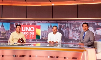 Marco Antonio Pumari, Luis Fernando Camacho y el presentador de Red Uno