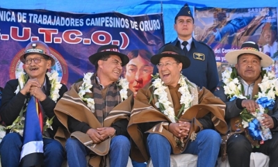 El mandatario en un acto este lunes en Oruro. | BTV.