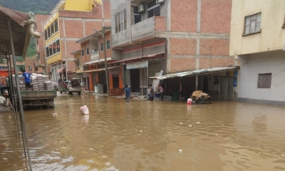 Desbordes de ríos afectaron el municipio de Mapiri. Foto: Min. Defensa