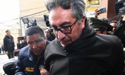 El asambleísta departamental Gustavo Torrico cuando ingresaba a juzgados. Foto. APG