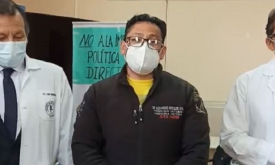El doctor Enríquez al anunciar la huelga de hambre.