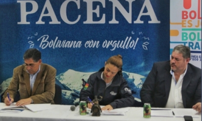 Ministra Mariana Prado y empresas privadas/Foto. ABI