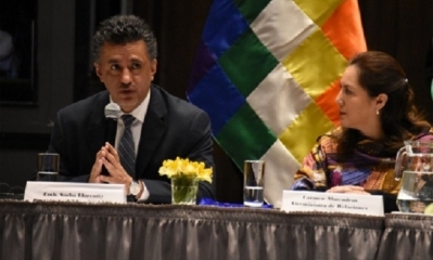 El embajador de Bolivia ante la Organización de Naciones Unidas (ONU), Sacha Llorenti
