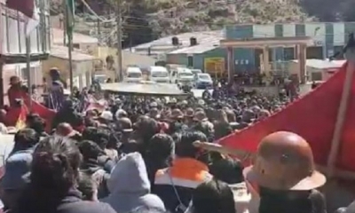 La despedida al dirigente minero Orlando Gutiérrez, en Colquiri. / Foto: Captura de video