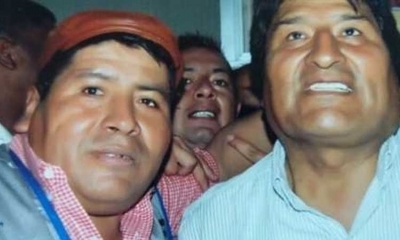 El dirigente Faustino Yucra y Evo Morales. / Foto: Archivo