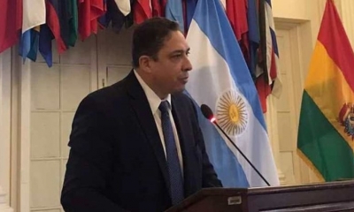 El embajador de Bolivia en la OEA, Héctor Arce, encabezó el evento. 