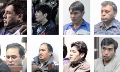 Los ocho acusados mataron cruelmente a tres policías/Foto. RRSS