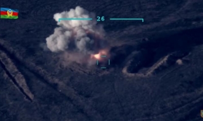 Una captura de fotograma de un video proporcionado por el Ministerio de Defensa de la República de Azerbaiyán