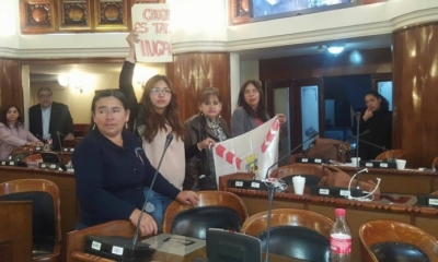 Las diputadas que se declararon en huelga de hambre.
