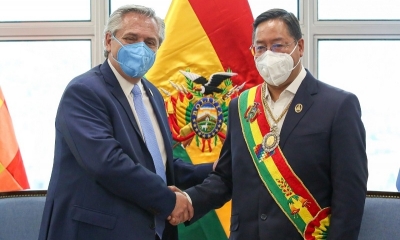 El presidente Alberto Fernández y de Bolivia, Luis Arce.