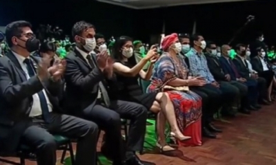 Ministros en la inauguración de la Fexpocruz en Santa Cruz. Foto: Captura video
