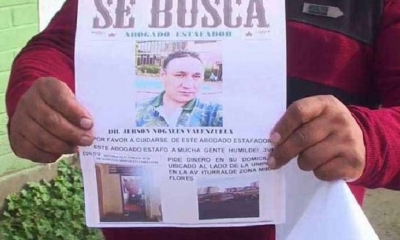 Jerson Nogales Valenzuela es buscado por estafa 