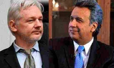 Julian Assange y Lenín Moreno 