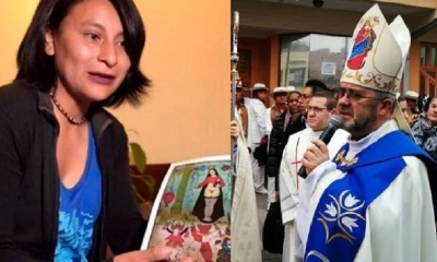 La pintura de la Vírgen del Socavón en ropa interior causó polémica/Foto. Kandire