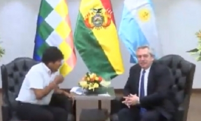 Evo Morales y  Alberto Fernández/Foto. Captura de pantalla 