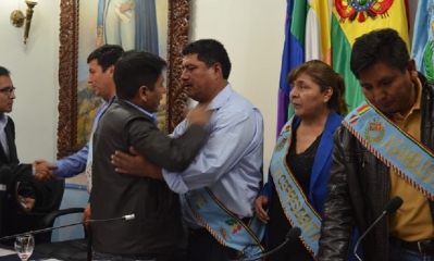 ﻿René Rocabado, en su posesión/Foto. RRSS
