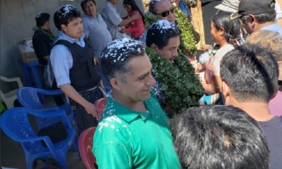 Ministro de Gobierno Carlos Romero en Nogalani en el Municipio de La Asunta del departamento de LaPaz/Foto. RRSS