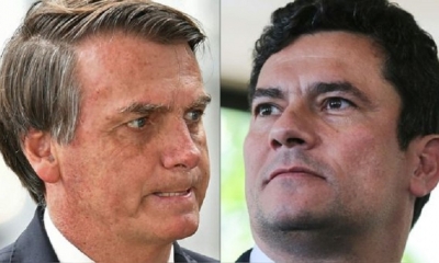 Jair Bolsonaro (izquierda) y Sergio Moro (derecha) en agosto del 2019. | Fuente: AFP