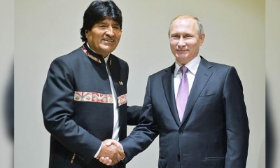 Los presidentes Evo Morales y Vladímir Putin. | AFP