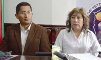 Edwin Blanco, ahora fiscal departamental, y Susana Boyan
