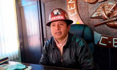 El ejecutivo de la Central Obrera Boliviana (COB), Juan Carlos Huarachi