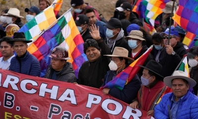 Evo Morales en la Marcha por la Ptria