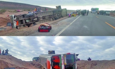 Así quedó el bus/Foto. RRSS