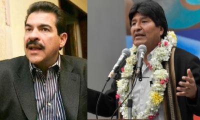 Manfred Reyes Villa y Evo Morales/Foto. Kandire