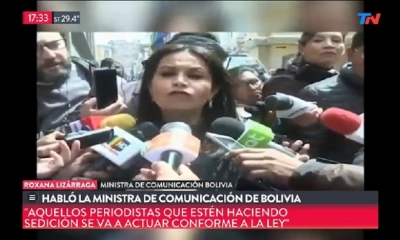 Foto / Archivo : La exministra de Comunicación de Bolivia, Roxana Lizárraga
