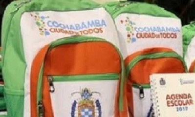 Mochila escolar, Cochabamba gestión 2017. Foto: Internet