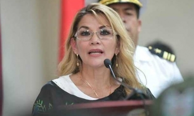 La presidenta Jeanine Añez