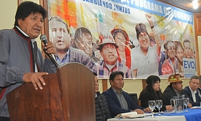 Evo Morales en Quillacollo/Foto. ABI