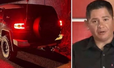 El vehículo donde hallaron el cuerpo del boliviano, en Corumbá.