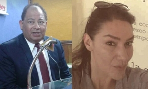 Ministro Romero y Cynthia Perou/ Foto. Kandire.bo