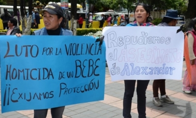 Protestas por la muerte del bebé Alexander. Foto: ANF