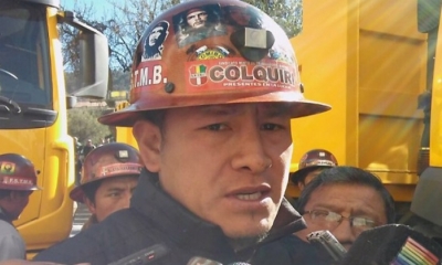Orlando Gutiérrez, secretario ejecutivo de la Federación Sindical de Trabajadores Mineros de Bolivia. Foto: Internet