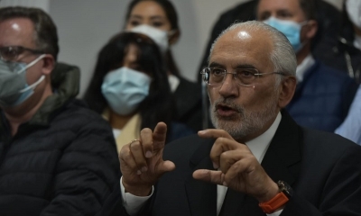  Carlos Mesa en una pasada conferencia de prensa.