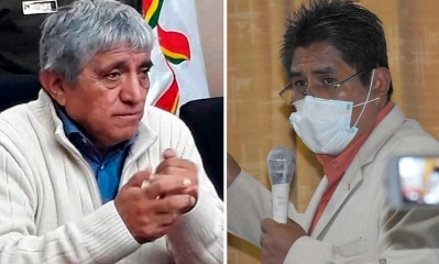 Iván Arias y el gobernador Félix Patzi