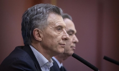 Mauricio Macri ayer, blanco de los cuestionamientos por la crisis económica. 