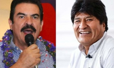 El alcalde Manfred Reyes Villa (i) y el líder del MAS, Evo Morales. OPINIÓN