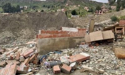 Así quedó una de las viviendas que fue afectada por la mazamorra en Achocalla. (Foto: Claudia Pérez)