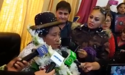 Hilaria Sejas en conferencia con la prensa/Foto. Captura de pantalla