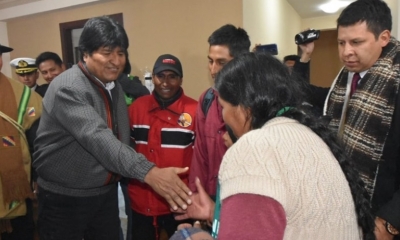 Así entregó el presidente Morales los departamentos/Foto.ABI 