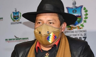 El gobernador de La Paz, Santos Quispe, en una pasada declaración a los medios.
