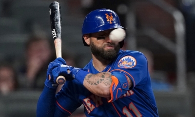 Beisbolista estadounidense Kevin Pillar, de los New York Mets,
