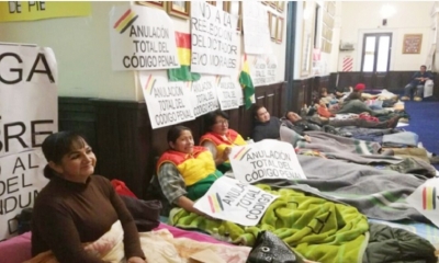 Piquete de huelga de hambre en la Asamblea.