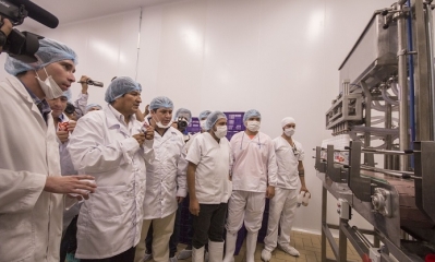 Presidente Evo Morales inauguró la planta procesadora de lácteos en el Beni. Foto: ABI