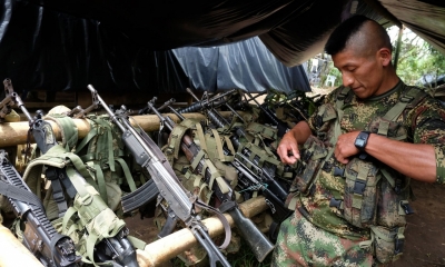 Un miembro de las FARC en una imagen de 2016 en Miranda, Colombia.