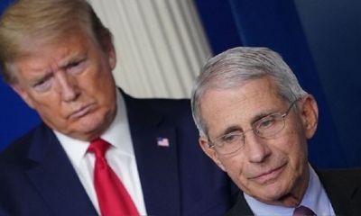 Donald Trump, presidente de los Estados Unidos, y el doctor Anthony Fauci, director del Instituto Nacional de Alergias y Enfermedades Infecciones