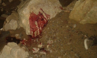Lugar donde quedó el cadáver del muchacho.